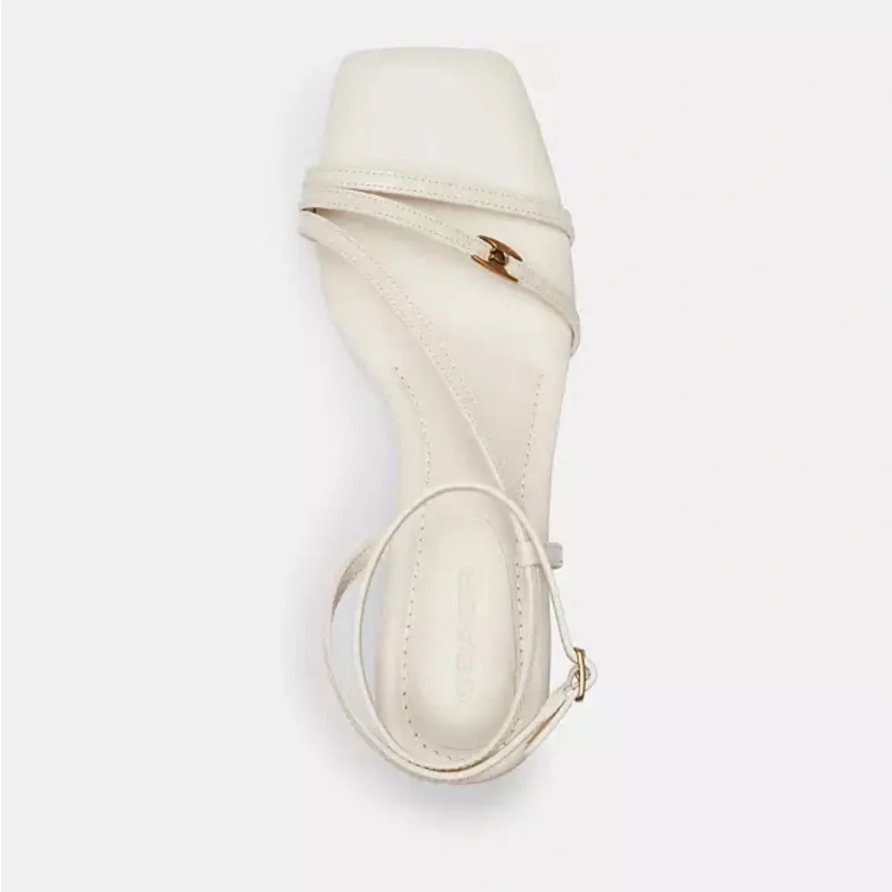 Coach Cait Leather Sandal Chalk size 8 NWT - Picture 4 of 7